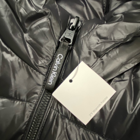 Calvin Klein Sorona Aura Black And White Puffer Coat - Picture 10 of 11